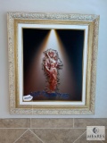 Framed Decorative Wall Art with Relief of Man and Woman