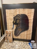 Framed King Tut Papyrus with Egyptian Souvenir Stone