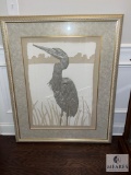 Framed Heron Wall Art