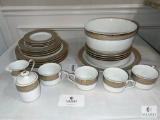 Mikasa Cambridge Fine China Y0501 Four Piece Place Setting with Salad Bowl, Cream and Sugar