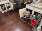 Contents of Lower Cabinets on Refrigerator Side of the Kitchen (Metal Racks are NOT Included)