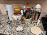 Kitchen Lot - Handpainted Crock, Milkshake Maker, Kitchen Prep Tools, Iced Tea Maker