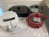 Rival Crock Pot, Presto Cool Daddy Deep Fryer, Rival Electric Skillet, DELONGHI Perfecto Griddle