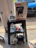 Metal Workstand, Hardware Boxes, Heater and Desk Lamp