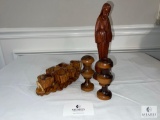 Mixed Carved Wood Decorative Items