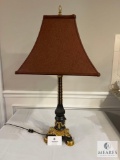 19th Century Patinated Bronze and Gilt Lamp
