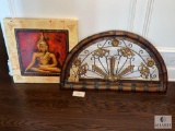 Decorator Quality Buddha Shakyamuni Art and Metal Scrollwork Wall Hanging