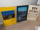 Group of Three Posters - London, Golden Gate Bridge, and Chili Peppers