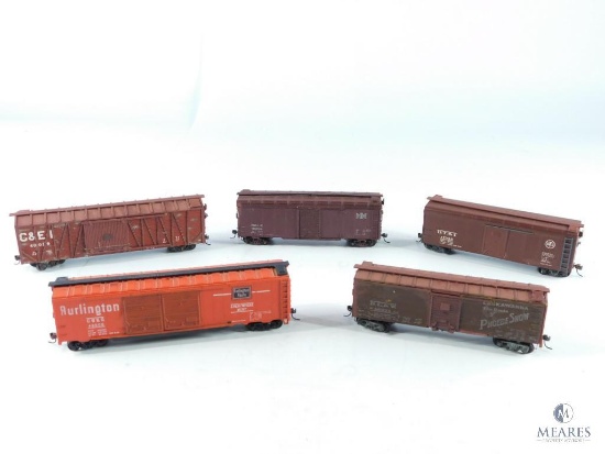 Five Miniature Box Cars