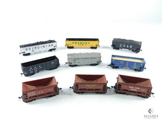 Nine Miniature Hopper Cars