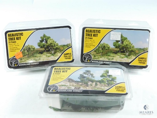 Three Woodland Scenics Realistic Tree Kits