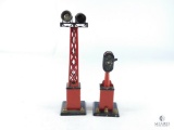 Two Model Railroad Track Lights & Switches