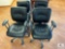 Four Rolling Office Chairs