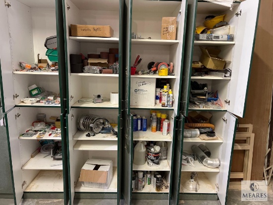 Four Custom-Built Cabinets and Contents - Hardware, Paint