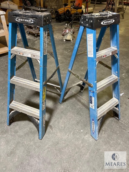 Two Werner 4-foot A-frame Ladders