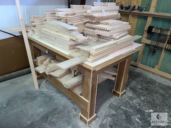 Custom-Built Work Table and Wood Drawer Cut Pieces