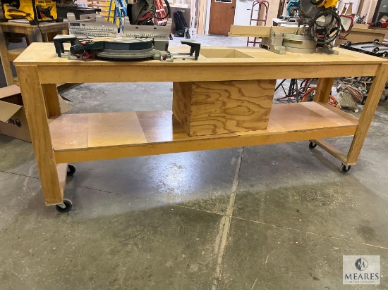 Custom-Built Wooden Work Table - MACHINES NOT INCLUDED