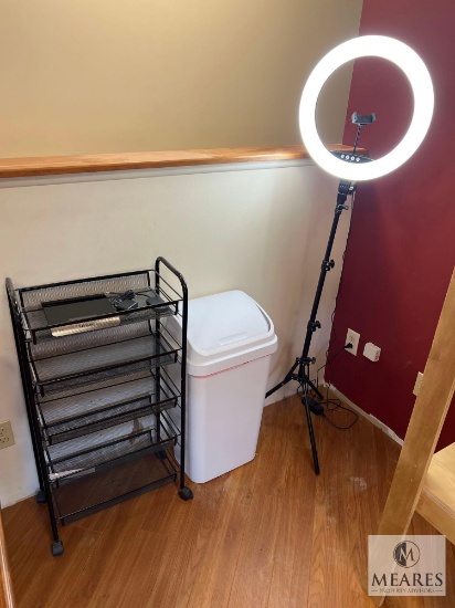 Taylor Digital Scale, Rolling Cart, Ring Light, Trash Can