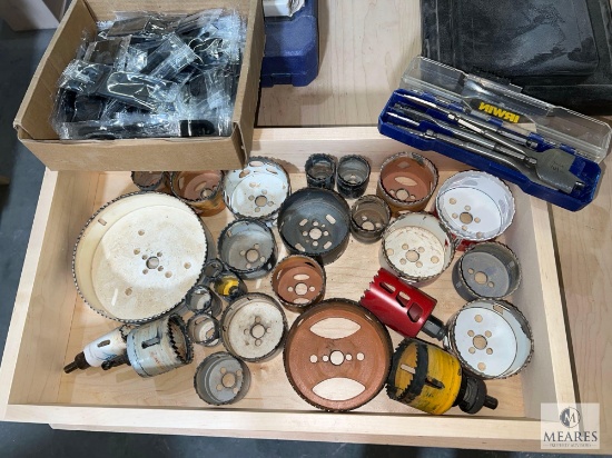 Large Lot of Hole Saw Blades, Boring Bits and Oscillating Blades