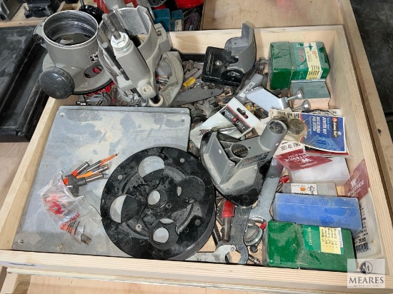 Large Box of Router Bits, Tools and Accessories