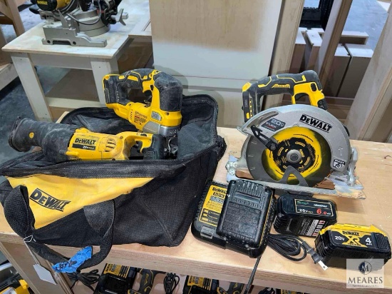 DeWalt Cordless 20-volt Tool Lot: Circular Saw, Jig Saw and Reciprocating Saw