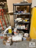 Shelf Unit and Contents - Paint Supplies, Coverings, Paper