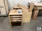 Edge Roll Stand with Contents and Cut-off Bin with Contents