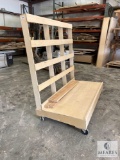 Custom-Built Wooden Panel Cart