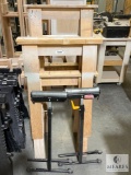 Custom-Built Wooden Saw Horses and Outfeed Rollers