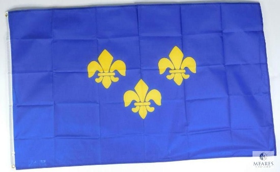 3'X5' French Fleur-de-Lis- Replica 14th to 16th Century Flag with Two Brass Grommets