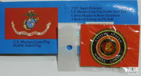 3'x5' United States Marines Corps Flag, Double Sided with Two Brass Grommets