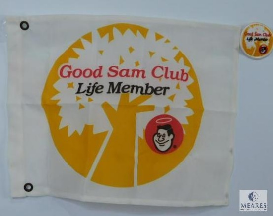 12"x15" Good Sam Club Life Member Flag and Two Pins