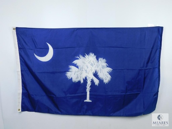 3'x5' South Carolina Flag with Blue Field, White Palmetto Tree and White Crescent