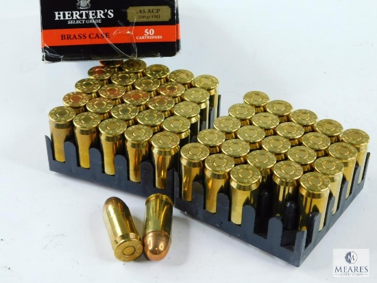 Herter's Brass Case 45ACP 230 GR FMJ 50 Rounds