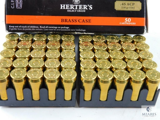 Herter's Brass Case 45ACP 230 GR FMJ 50 Rounds