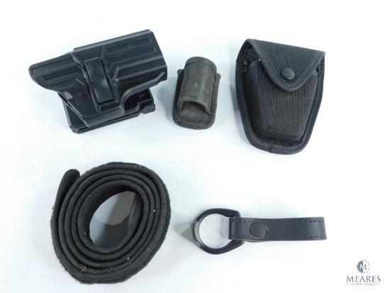 Duty Belt Lot: Baton Holder, Handcuff Case, Holster