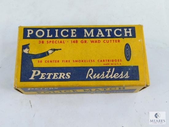 Peters Rustless Police Match 38 Special 148GR Wad Cutter, 45 Rounds