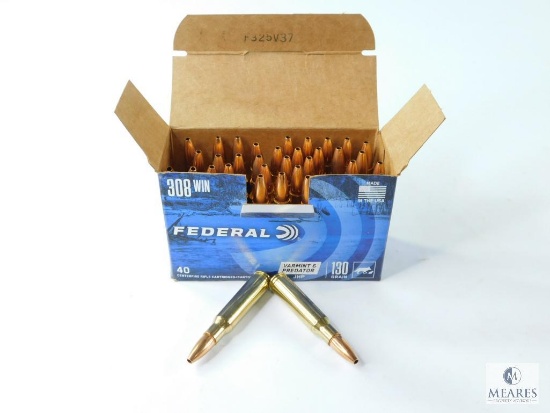 Federal Varmint & Predator .308 Win. 130 Gr. JHP Ammo - 40 Rounds