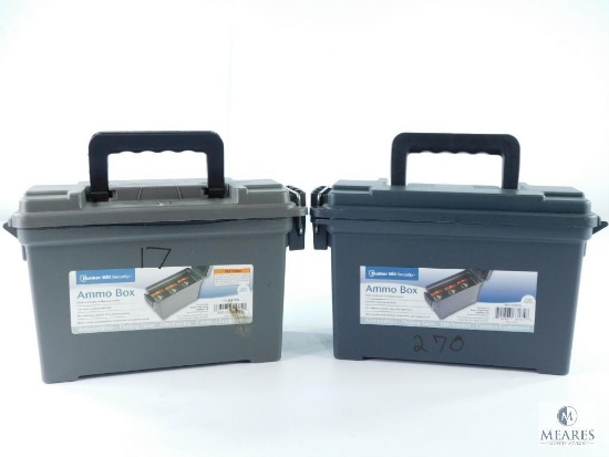 Two Empty Plastic Ammo Boxes