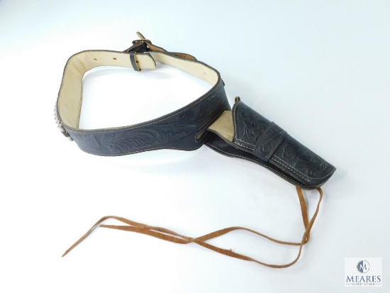 Western Style SAA Pistol Holster Rig with 12 Rounds .357 Ammo - W36