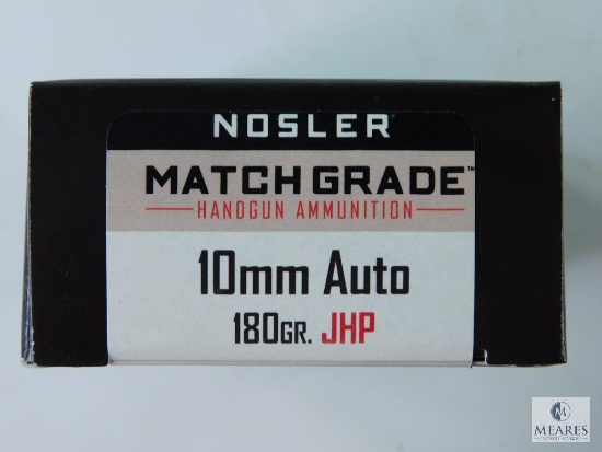 Nosler 10mm Auto 180 Gr. JHP - 20 Rounds