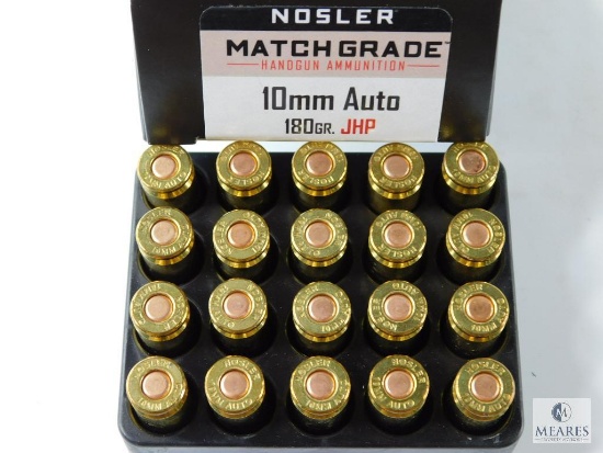Nosler 10mm Auto 180 Gr. JHP - 20 Rounds