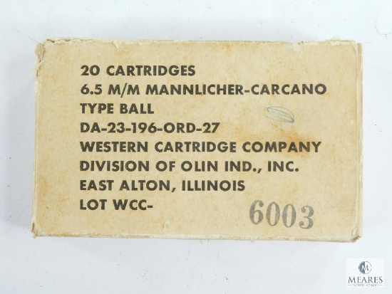 Box of 18 6.5mm Mannlicher-Carcano Type Ball Ammunition