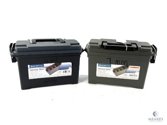 Two Empty Plastic Ammo Storage Boxes