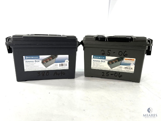 Two Empty Plastic Ammo Storage Boxes