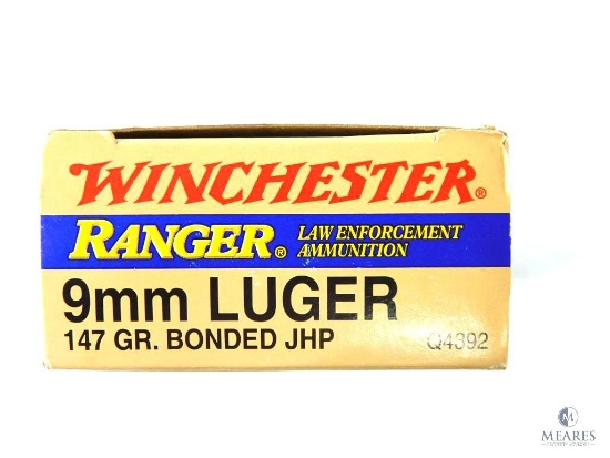 Winchester Ranger 9mm Luger 147 Gr. Bonded JHP Ammo - 50 Rounds