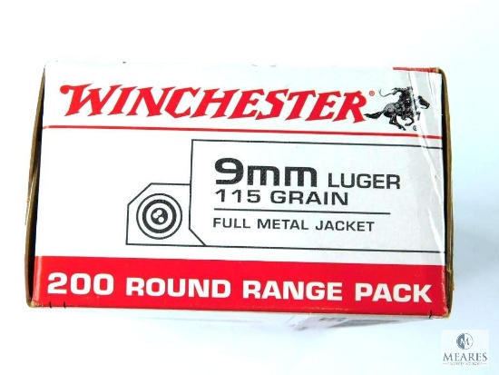 Winchester 9mm Luger 115 Gr. FMJ - 200 Round Range Box