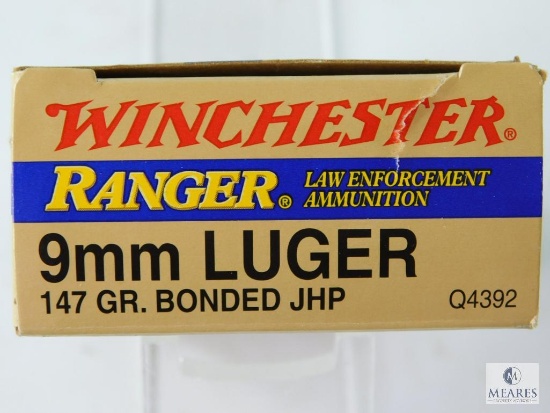 Winchester Ranger 9mm Luger 147 Gr. Bonded JHP Ammo - 50 Rounds