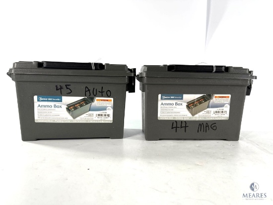 Two Empty Plastic Ammo Storage Boxes