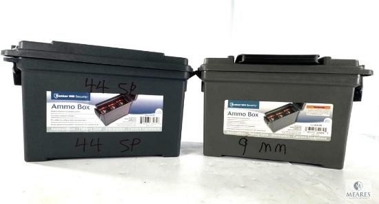Two Empty Plastic Ammo Storage Boxes